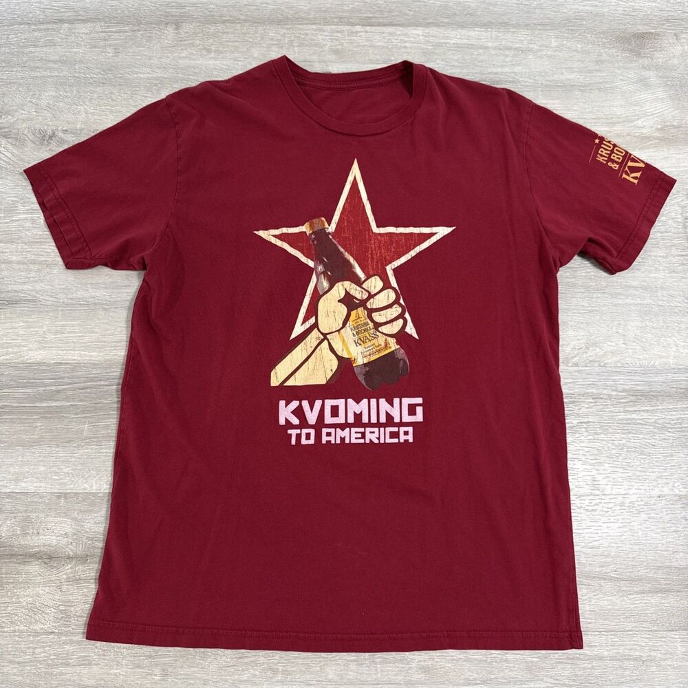 Krushka Bochka Shirt Men’s Large Red Kvass Russian Beverage Graphic Tee
